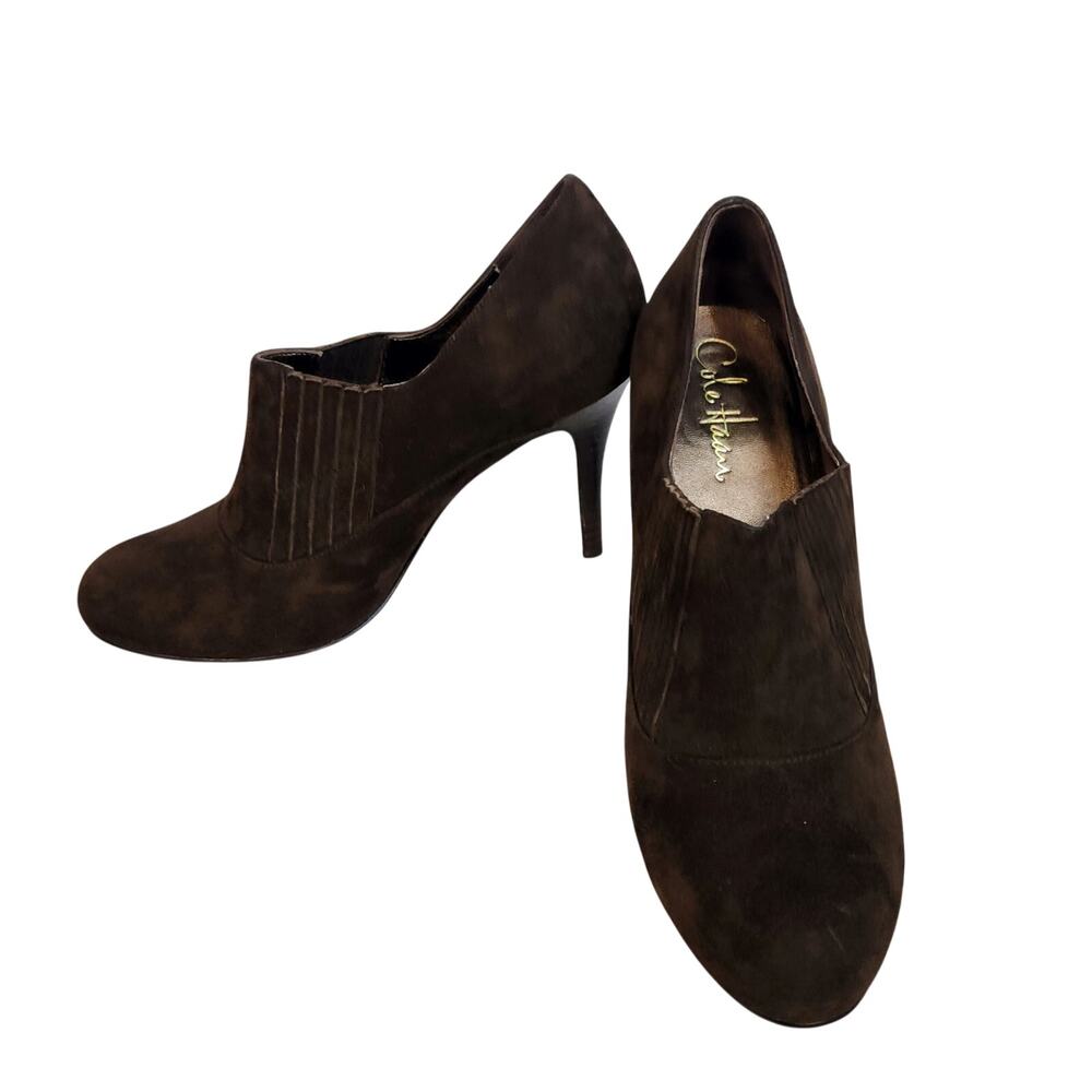 Cole Hann Womens Brown Suede NikeAir Ankle Booties- Size 7B